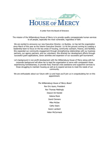 letter text from Williamsburg House of Mercy with logo on top and text in black below
